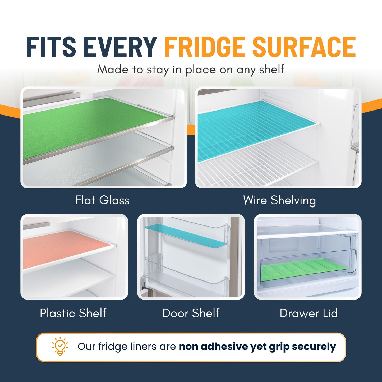 4 PCS Refrigerator Liners for Shelves