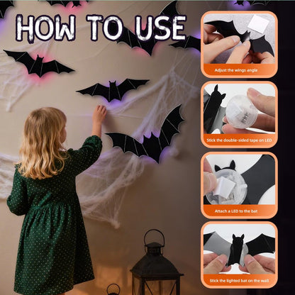 Pack Halloween Bats Wall Decor Halloween