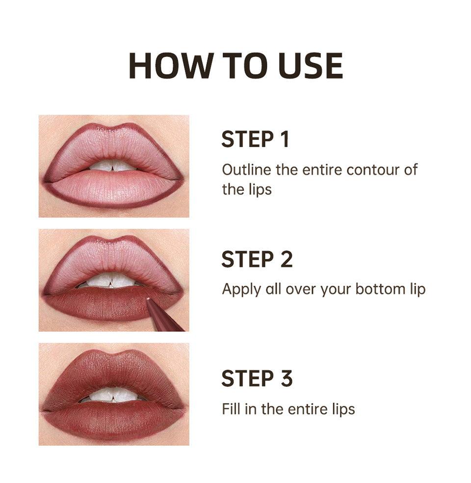 Deep Matte Crayon Lip Liner Lipstick Makeup