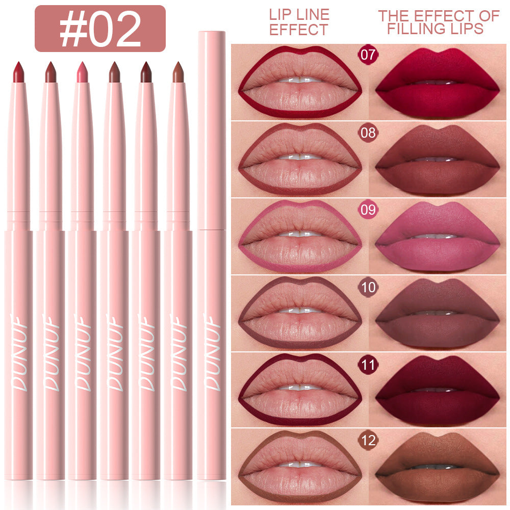 6 Colors Retractable Lip Liner Kit