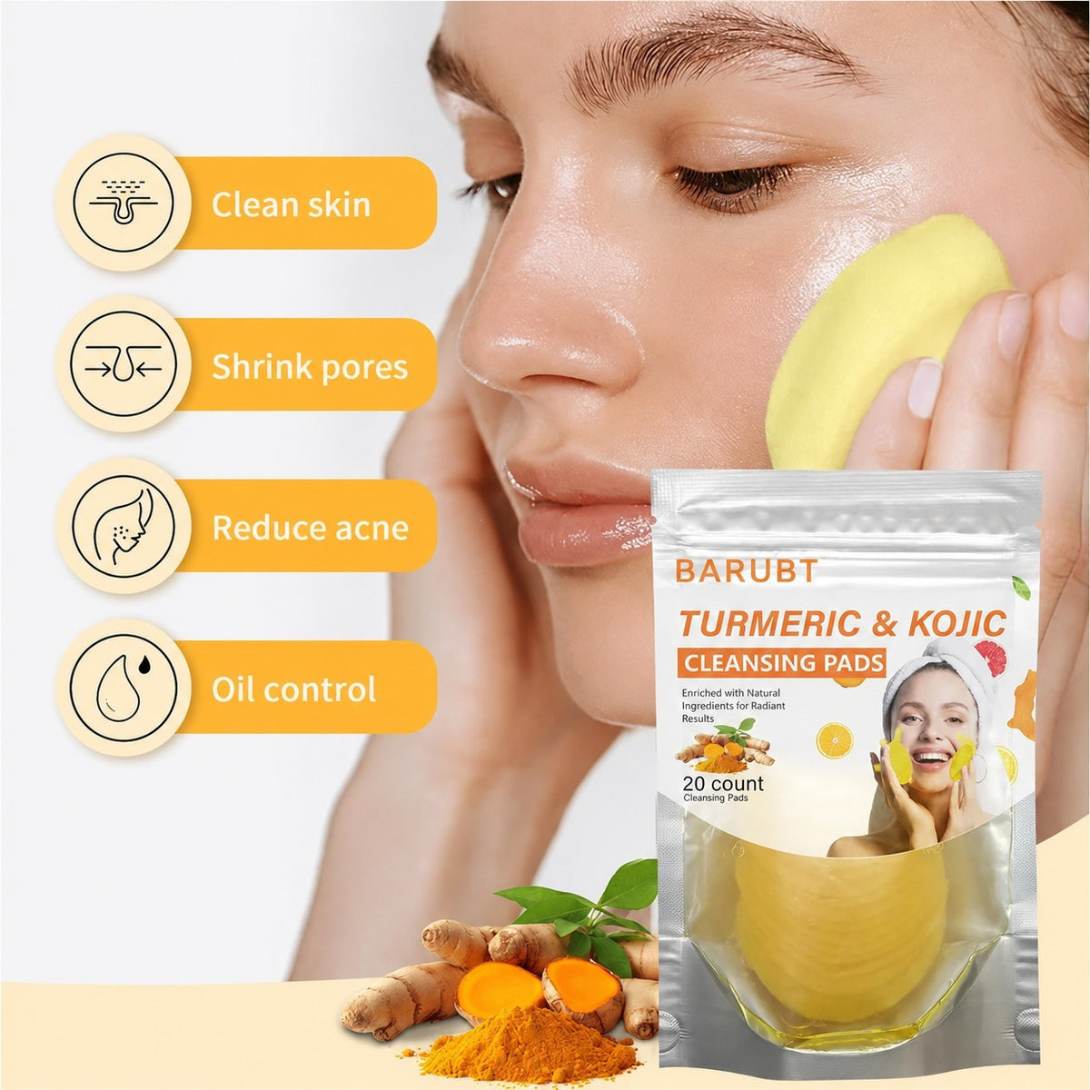 Turmeric and Kojic Acid Cleansing Pads