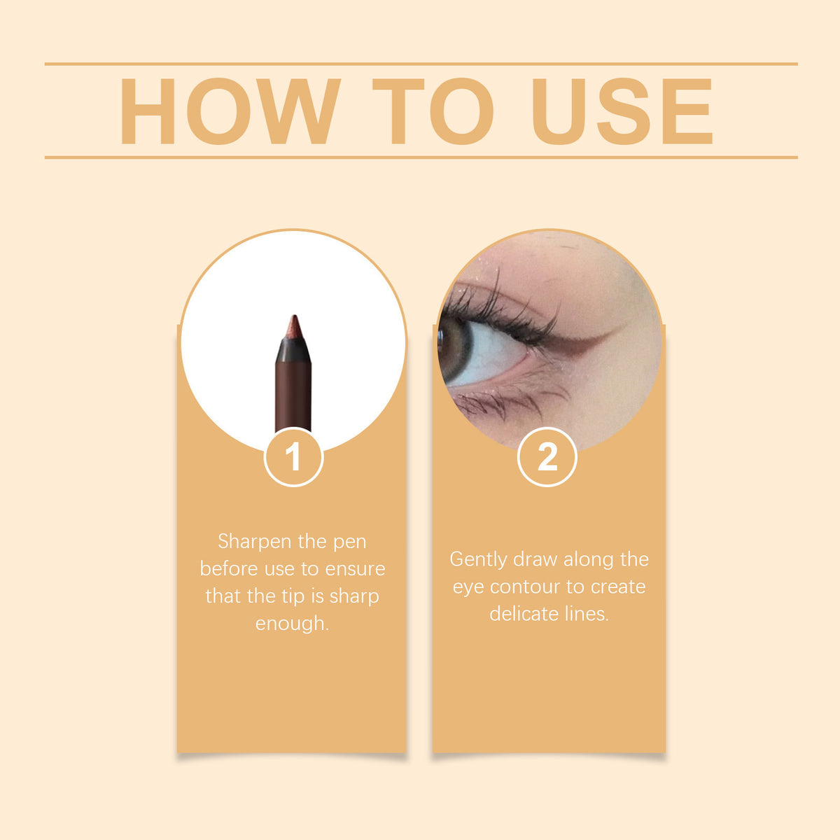 Eyeliner Pencil, 24 HR Waterproof Eyeliner Duo Sharpenable Eye Pencil