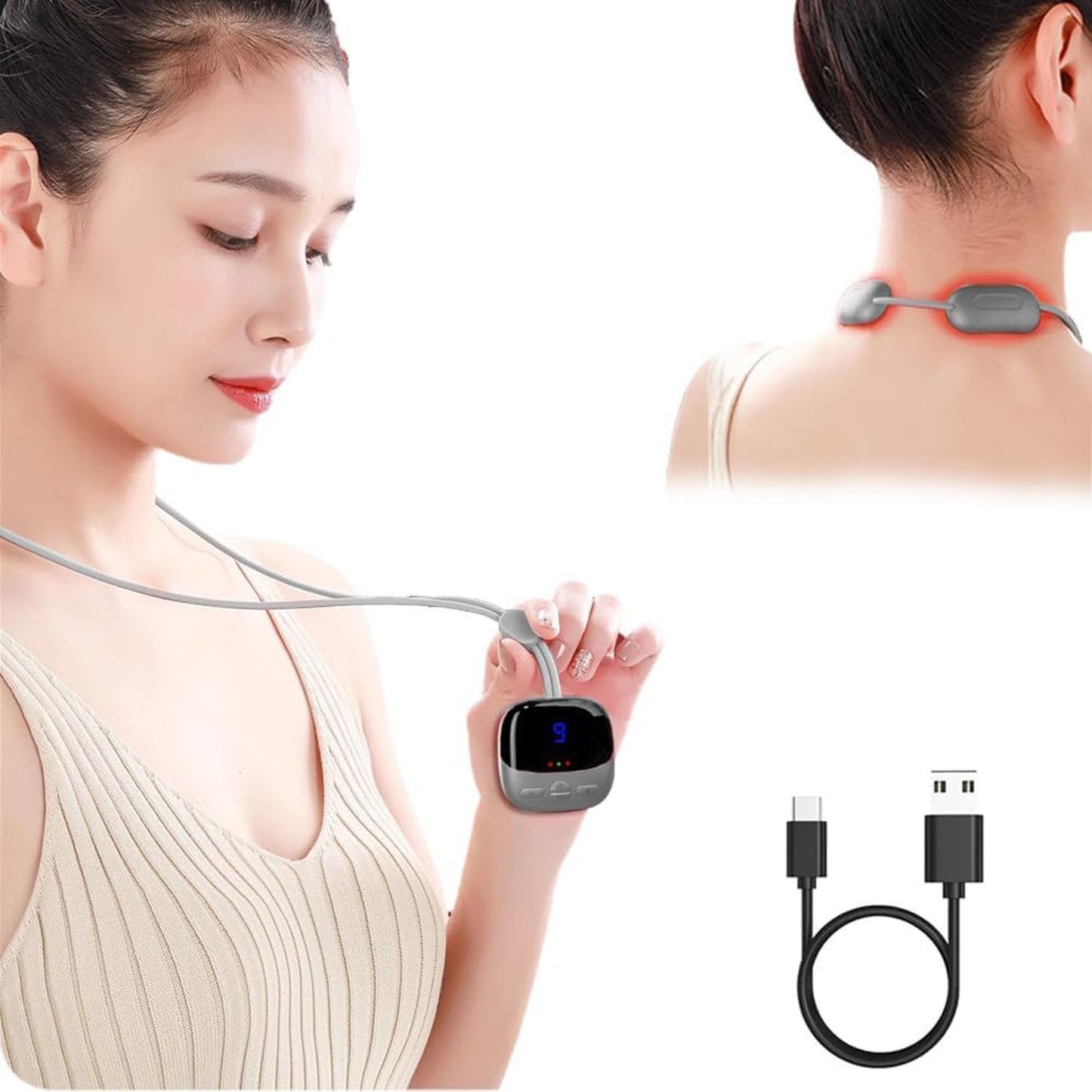 Portable Neck Massager with Hot Compress