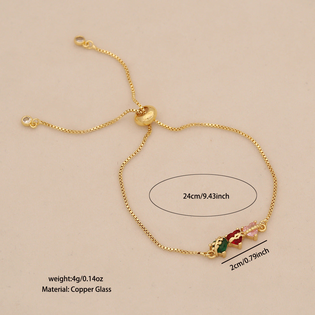 Three Sacred Hearts Bolo Bracelet for Women