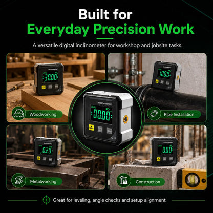 Digital Laser Angle Finder Inclinometer with 4-Sided Magnetic Base
