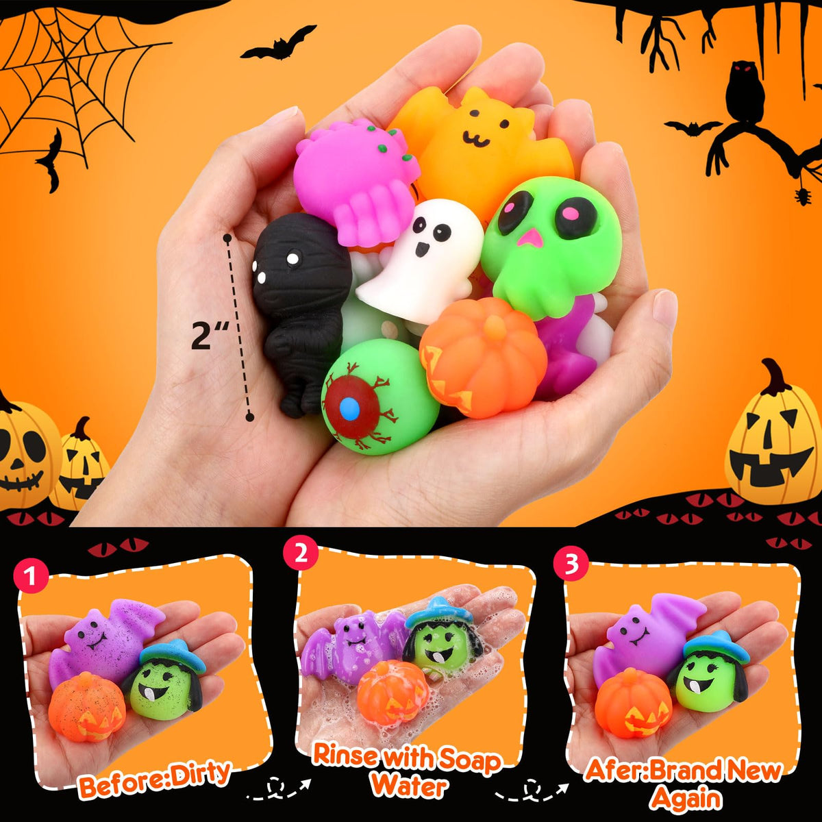 28 Pcs Halloween Mochi Squishy Toys