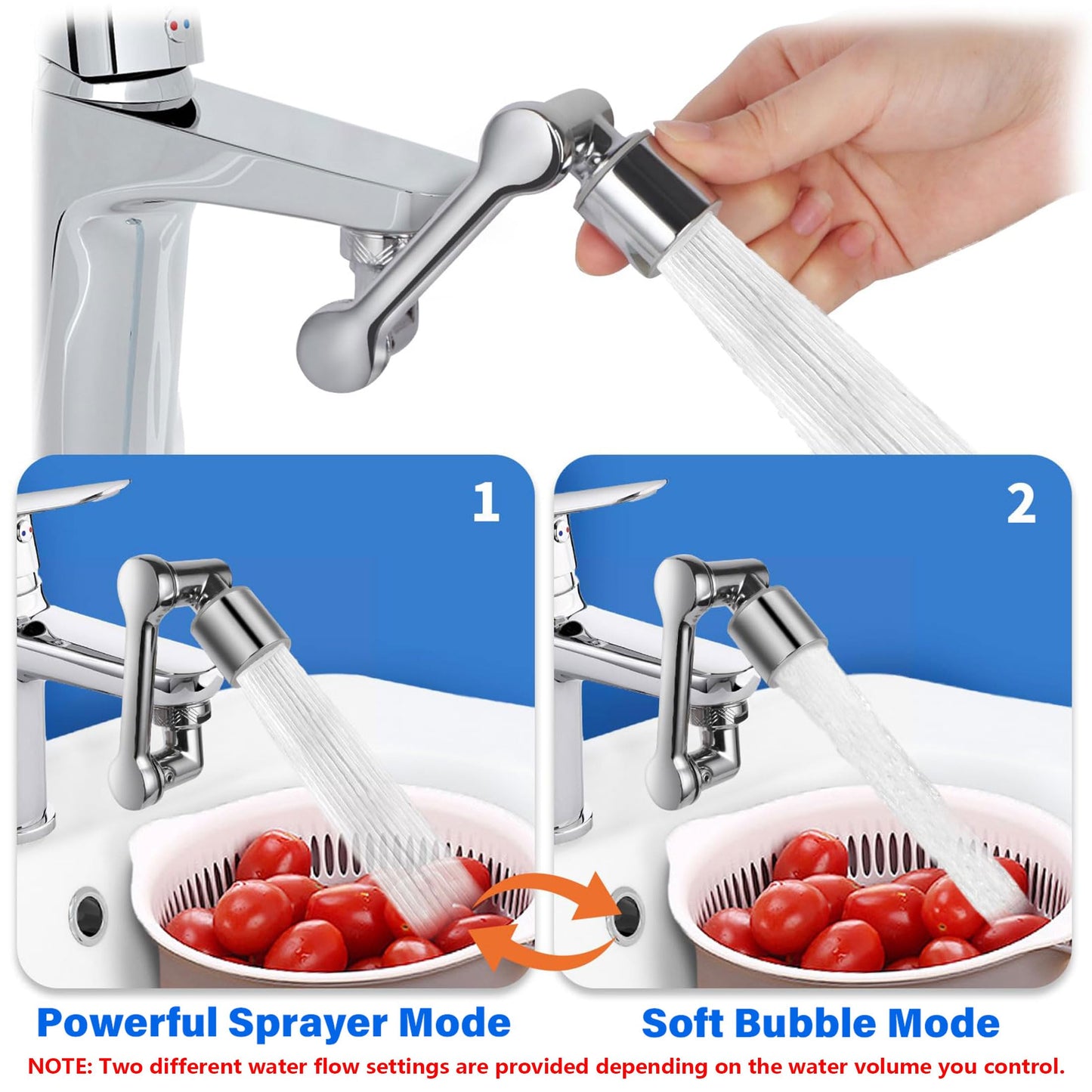 360° Rotating Faucet Extender with Adapter