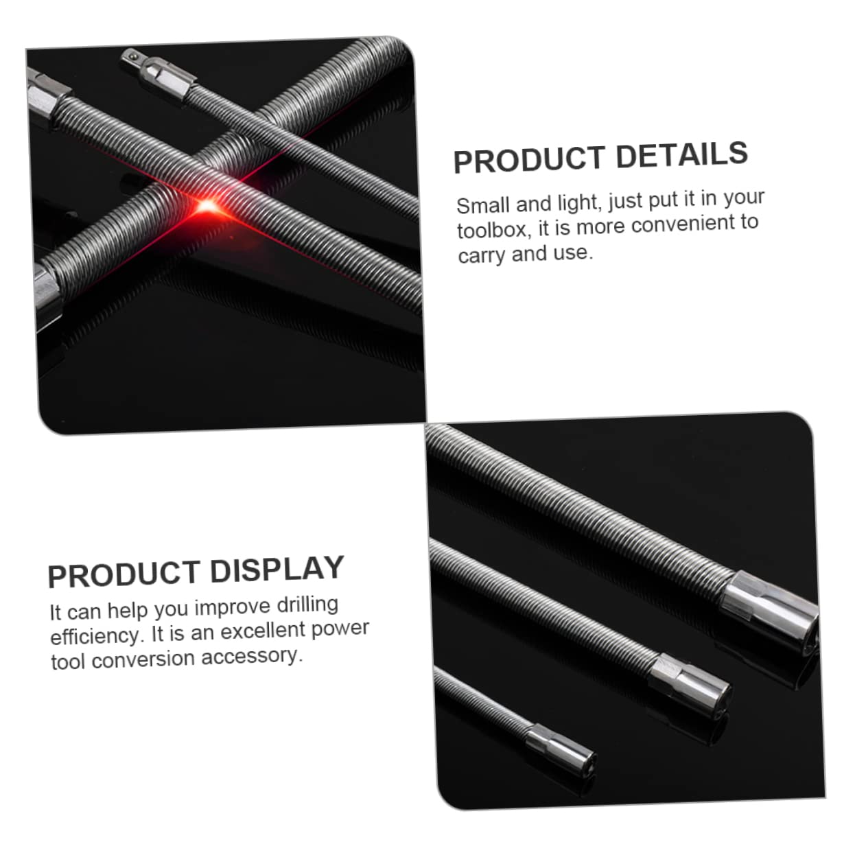 Flexible Spring Steel Bit Extension Rods Set for Electric Drill