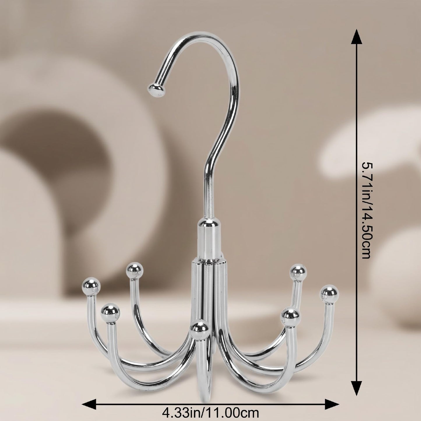 Rotatable Hook 8 Hook Closet Storage Rack