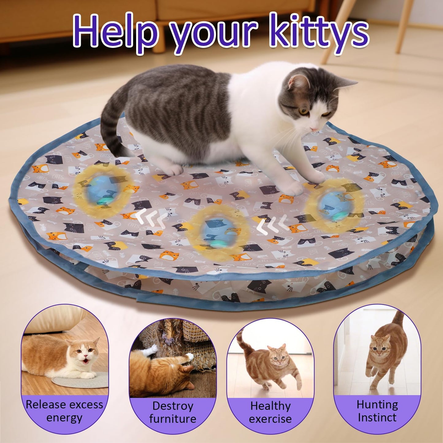 2-in-1 Cat Hunting Set: Hunting Cover & Hunting Ball