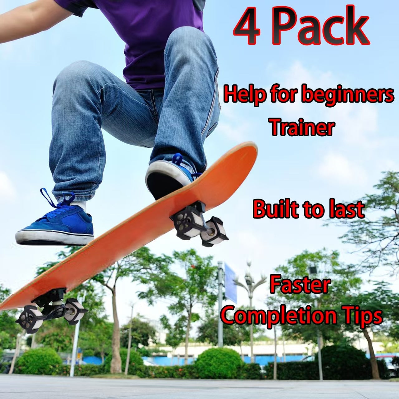 Set of 4 Scooter Wheel Stabilizers/Trainers for Practicing Ollies
