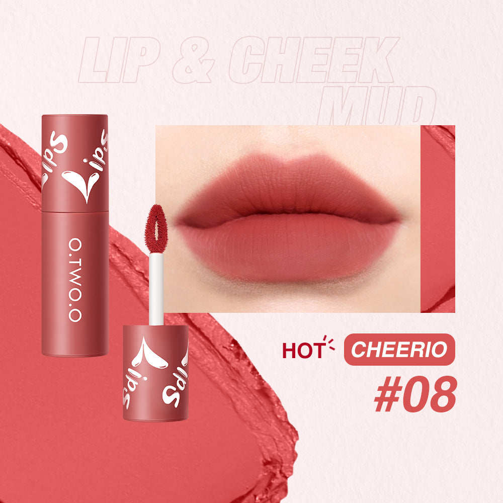 Lip & Cheek Mud Lipstick for Lips, Cheeks, Soft Mud Texture