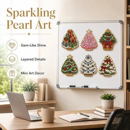 6-Pcs DIY Pearl and Diamond Painting Fridge Magnet Craft Set