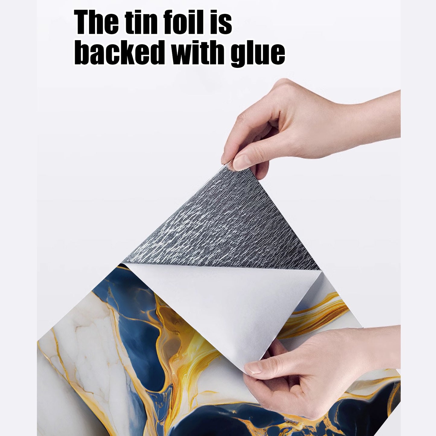 10-Pack Self-Adhesive Tile Stickers | Single Tile Size 11.8" x 11.8" | Waterproof