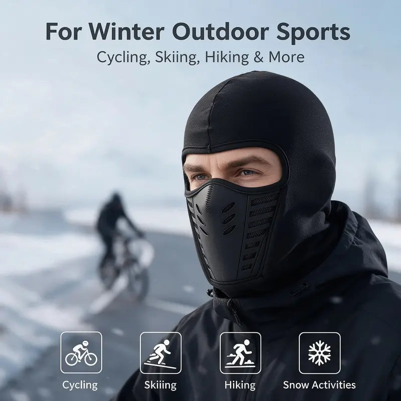Fleece Full Face Ski Mask - Windproof, Anti-Haze, Soft