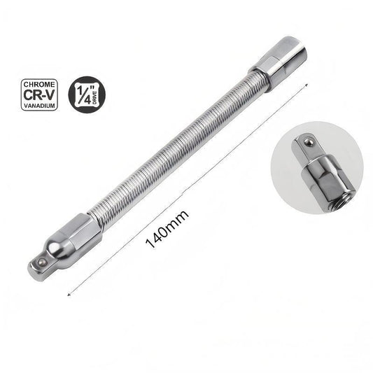 Flexible Socket Extension Ratchet with Flexible Spring Steel Shaft, Anti-Rust and Durable