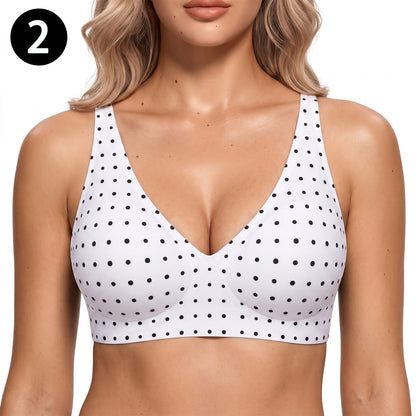 Womens Jelly Bras Wireless Deep V Bralette Comfy Push Up Tshirt Bras