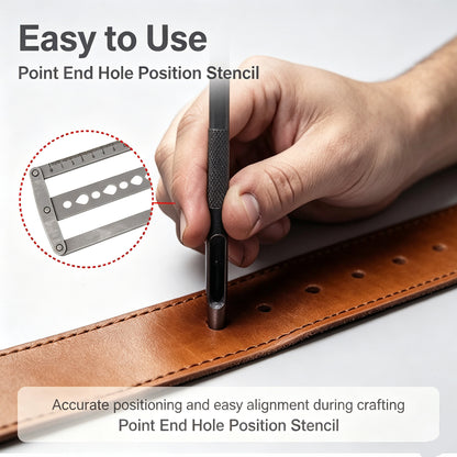 Belt Hole Punching Guide Ruler for Leather Craft Center Alignment