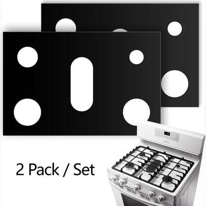 2-Pack Gas Stove Protective Cover - Heat Resistant To Prevent Oil Stains