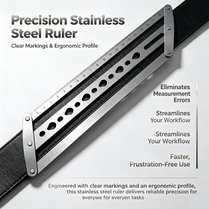 Belt Hole Punching Guide Ruler for Leather Craft Center Alignment