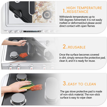 2-Pack Gas Stove Protective Cover - Heat Resistant To Prevent Oil Stains