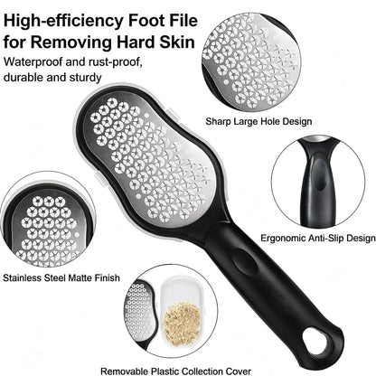 Foot Rasp And Brush – Stainless Steel Dead Skin And Callus Remover