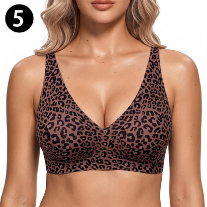 Womens Jelly Bras Wireless Deep V Bralette Comfy Push Up Tshirt Bras