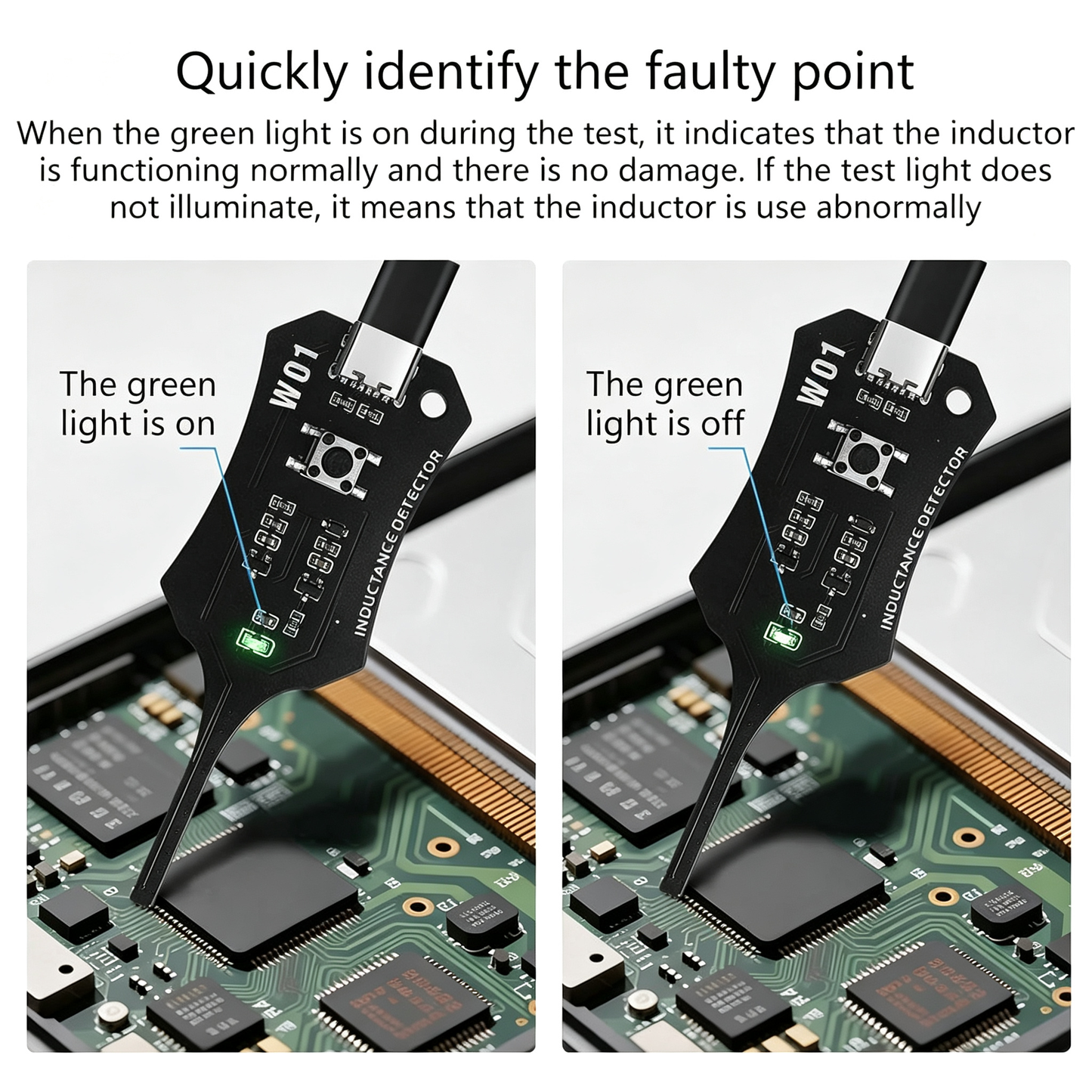 High-Precision Motherboard Coil Testing Tool With Type-C Power Supply