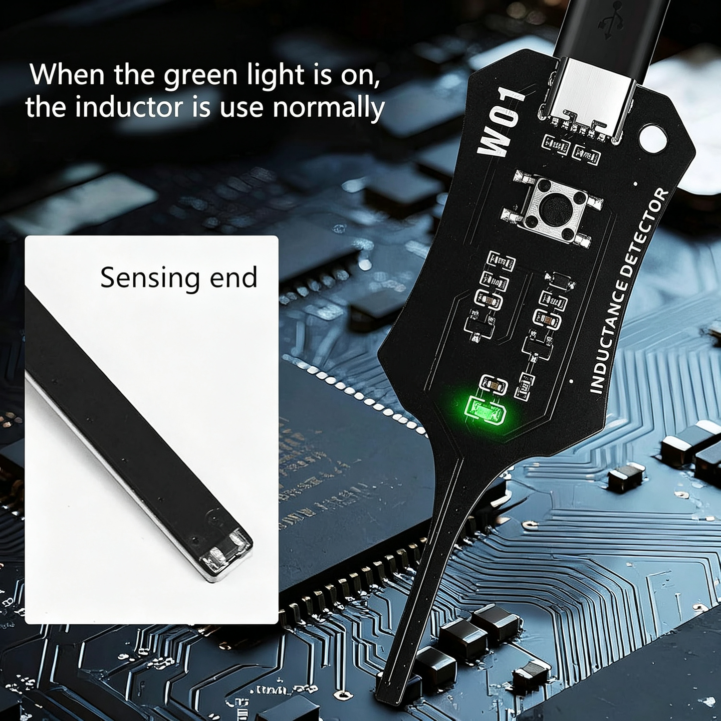High-Precision Motherboard Coil Testing Tool With Type-C Power Supply