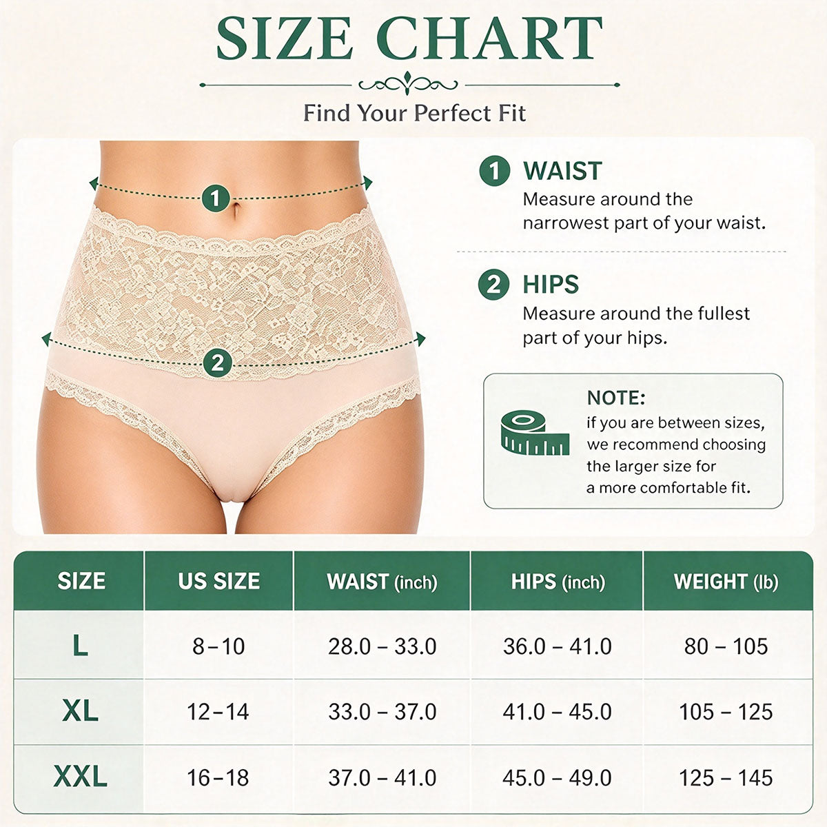 High Waisted Cotton Underwear Soft Lace Panties