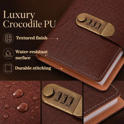 Banknote Collection Album With Combination Lock - Made Of Premium PU Leather