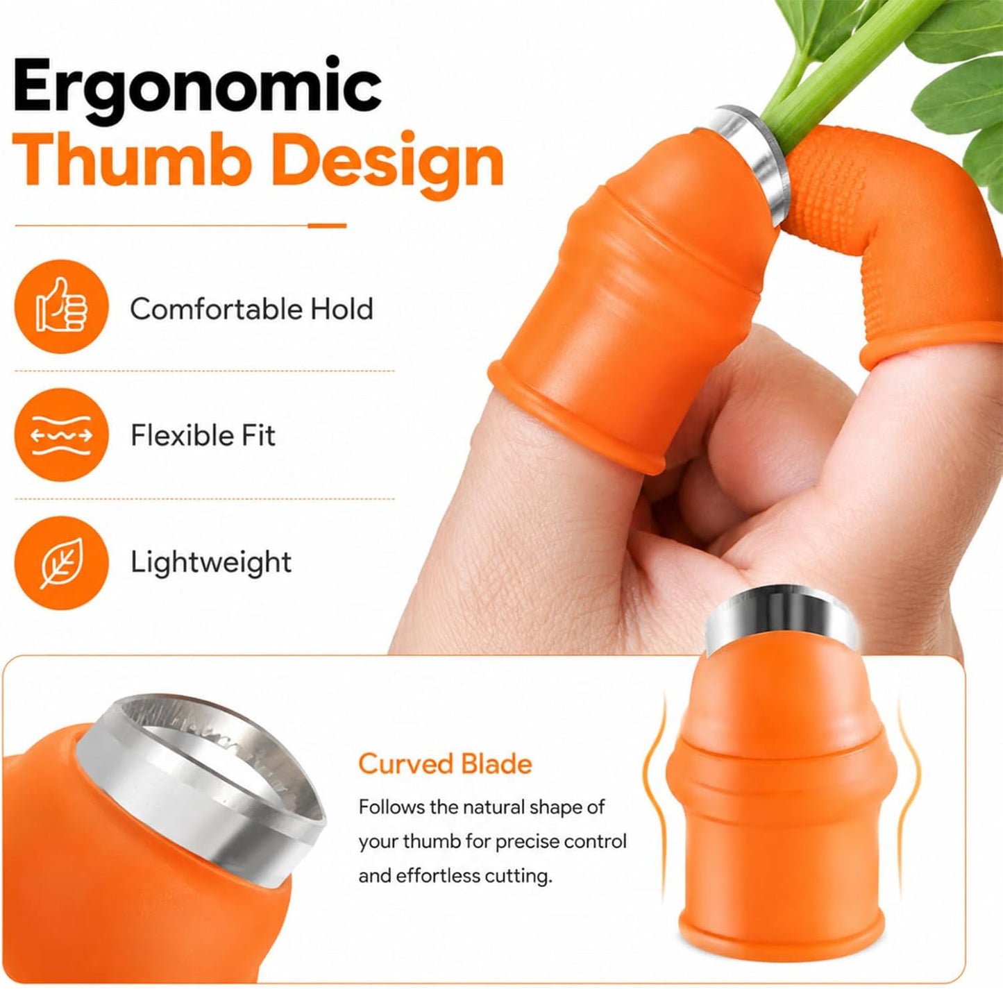 2 Set Finger Picker Thumb Protector Gardening Separator 12 Pcs