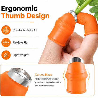 2 Set Finger Picker Thumb Protector Gardening Separator 12 Pcs