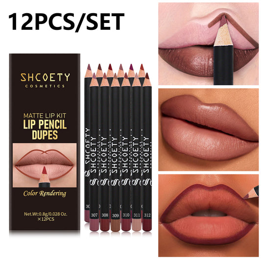 12 Colors Matte Lip Liner Set