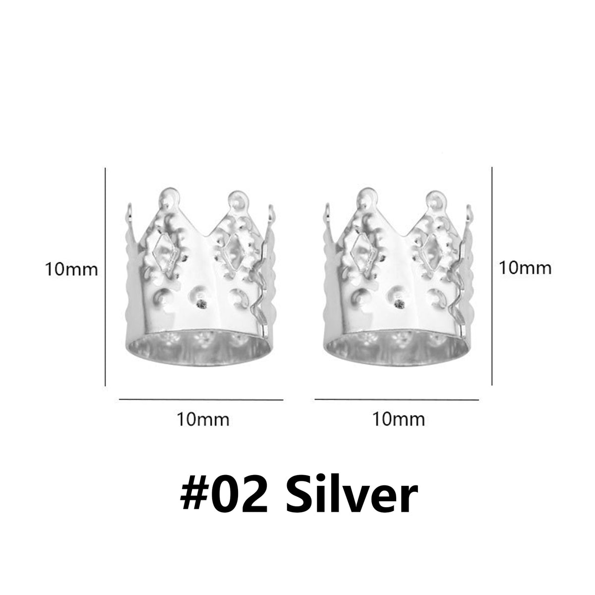 Silver Aluminum Dreadlock Cuffs, Adjustable Hair Rings for Braids