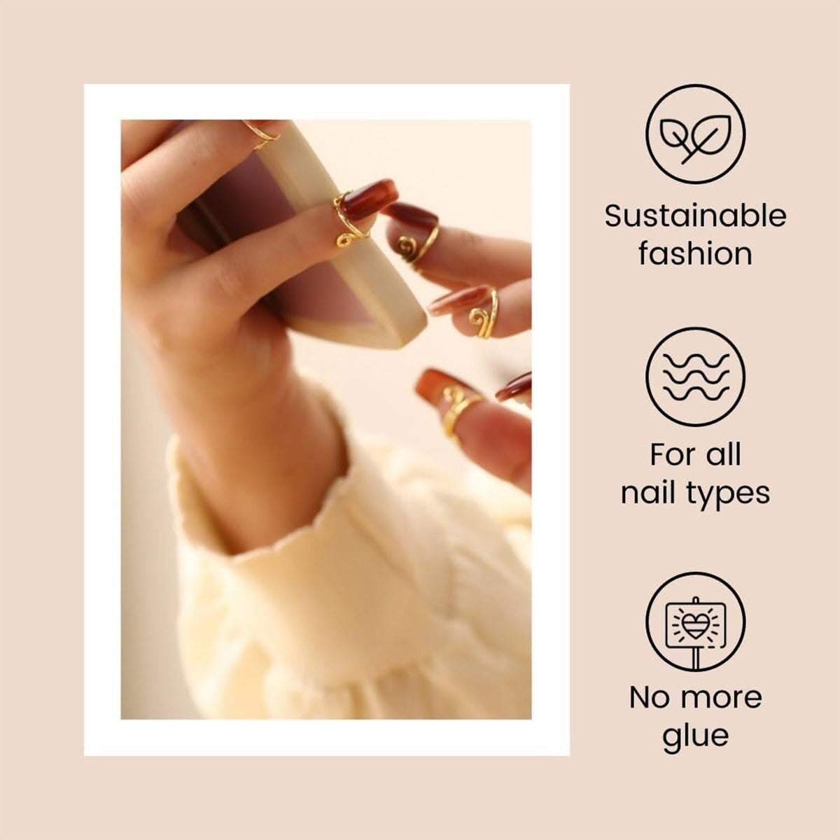 Adjustable Nail Tip Holder Rings Finger