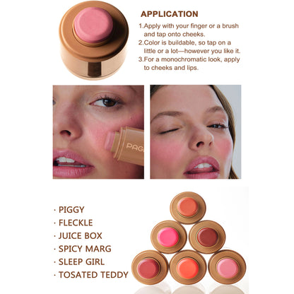 Cream Blush Stick, Dual-Use For Lips And Cheeks, Moisturizing Formula