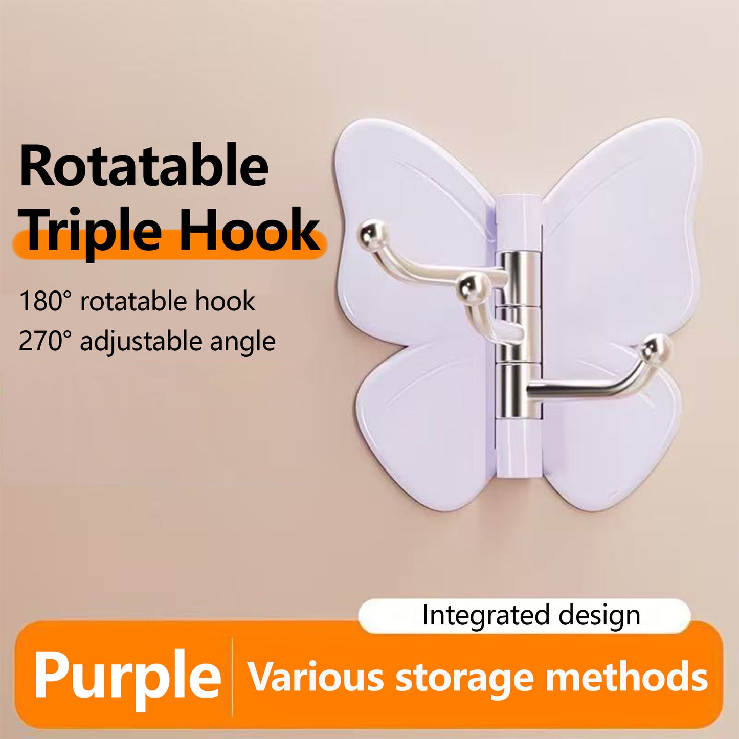 3-Hook Butterfly Decorative Hanger Suitable for Any Place