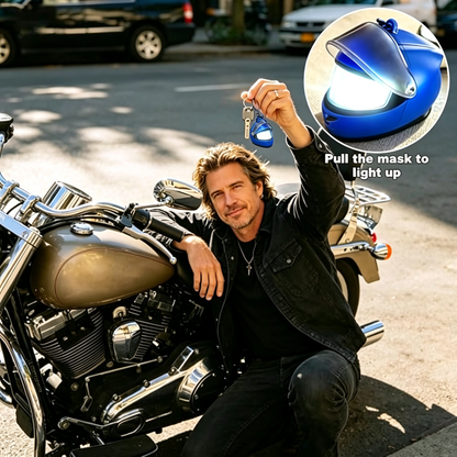 Motorcycle Helmet Keychain with Light