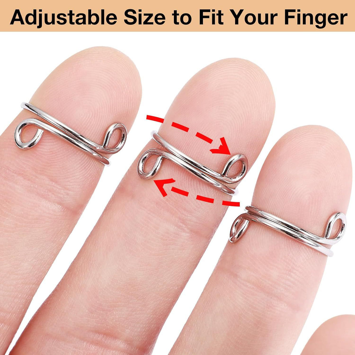 Adjustable Nail Tip Holder Rings Finger
