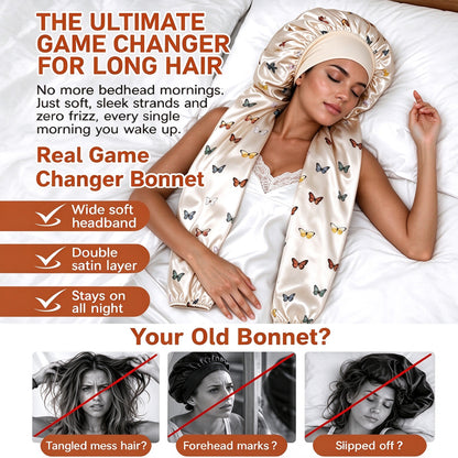 Double Layer Satin Pantyhose Bonnet for Long Hair Sleeping Bonnet