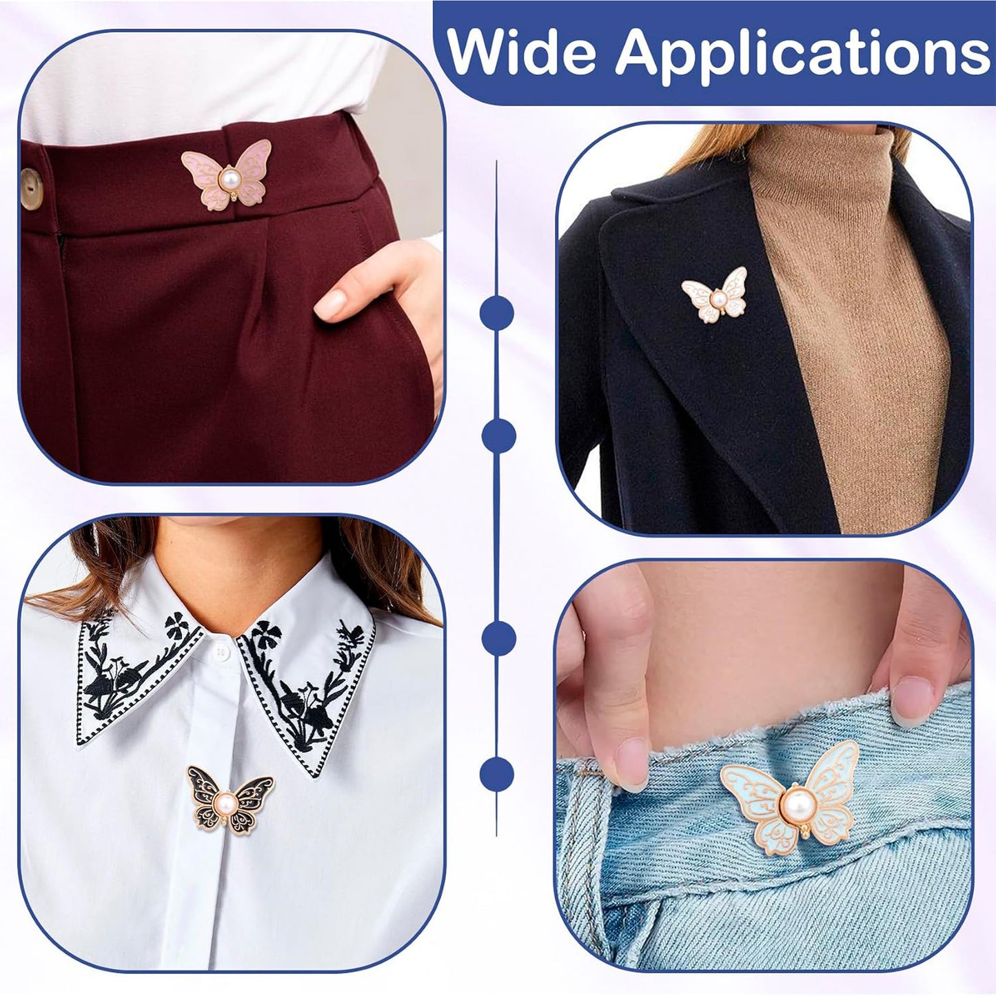 7 Sets Adjustable Waist Tightener Clips – Detachable Jean Buttons for Loose Jeans, No-Sew Waist Buckle Set