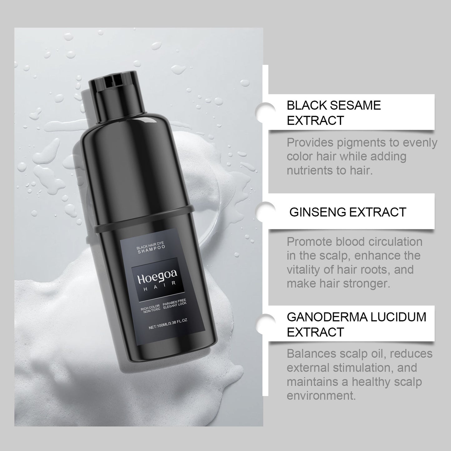 Hair Coloring Shampoo, Provides Instant And Long-Lasting Natural Hair Color