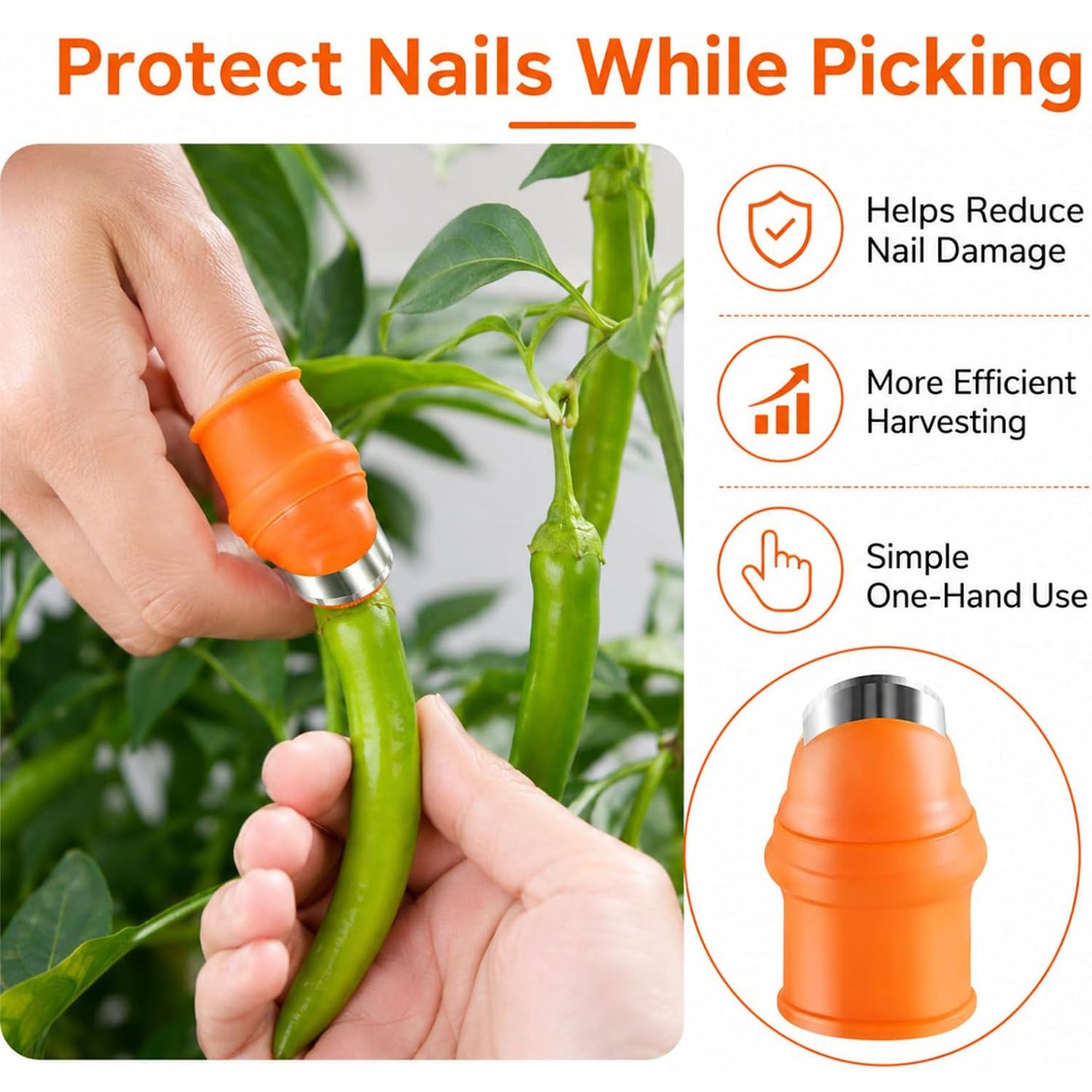 2 Set Finger Picker Thumb Protector Gardening Separator 12 Pcs
