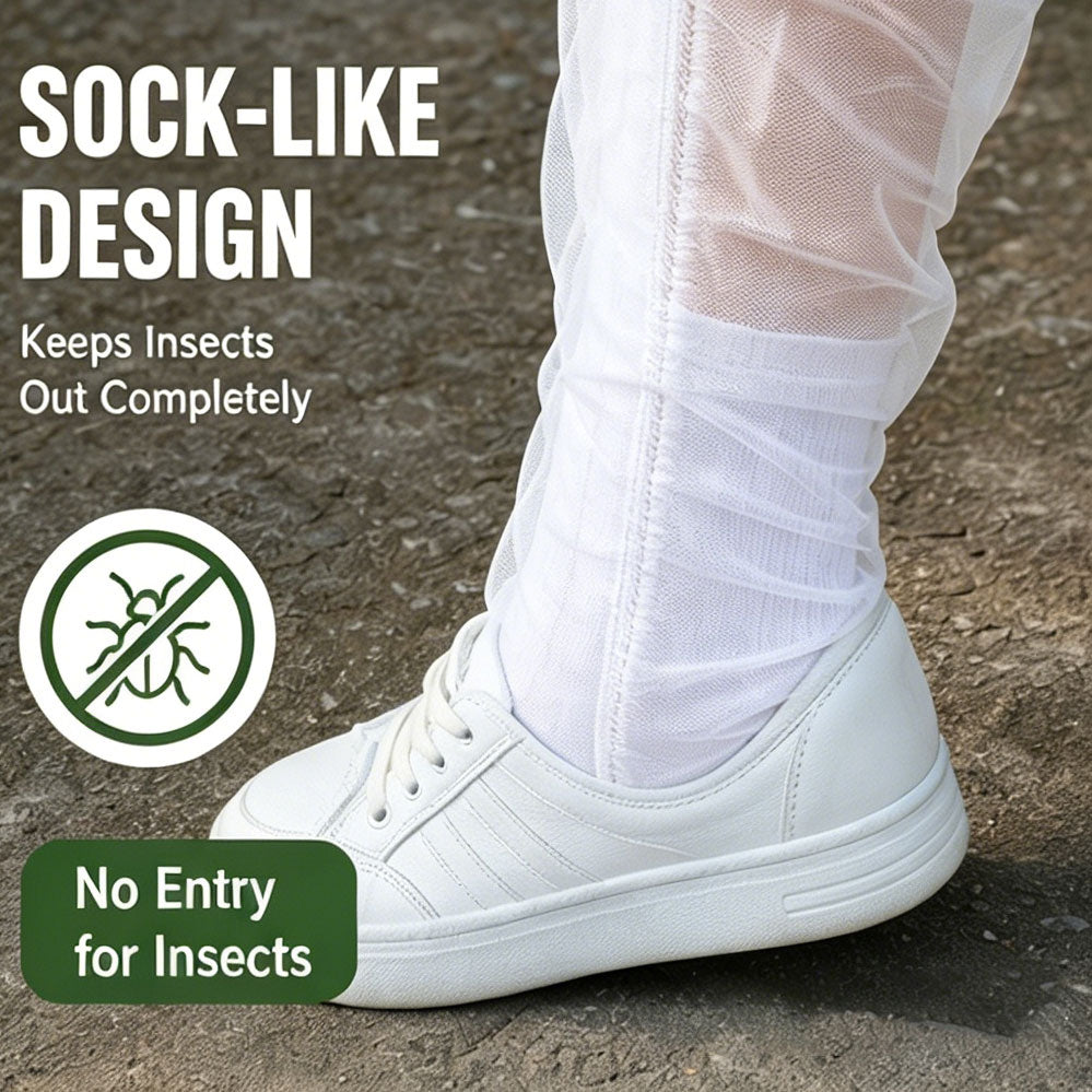 Mosquito and Insect Repellent Hollow Mesh Leg Covers for Outdoor Hiking, Mountain Climbing, and Camping