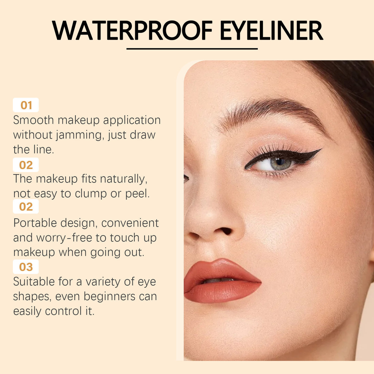 Eyeliner Pencil, 24 HR Waterproof Eyeliner Duo Sharpenable Eye Pencil