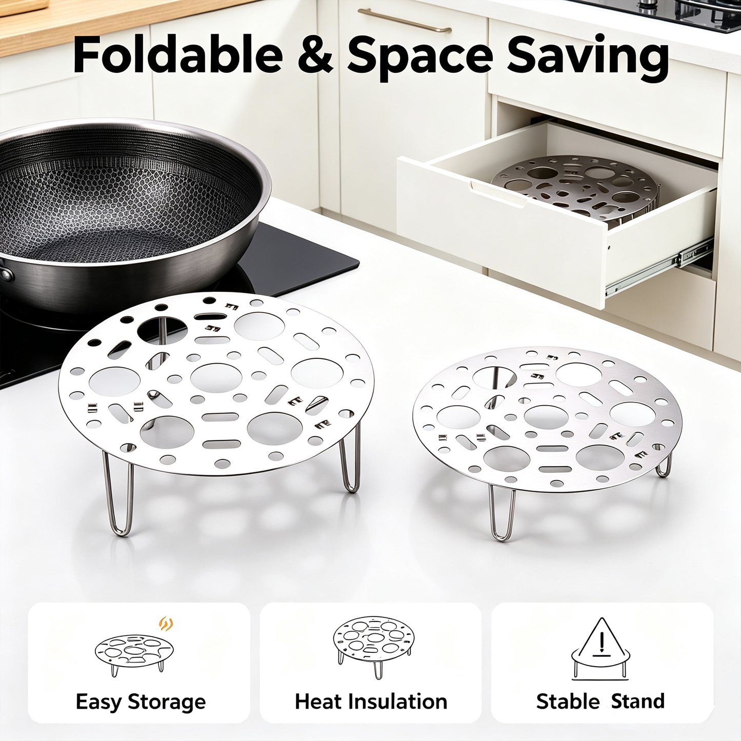 Steaming Rack Stainless Steel Telescopic
