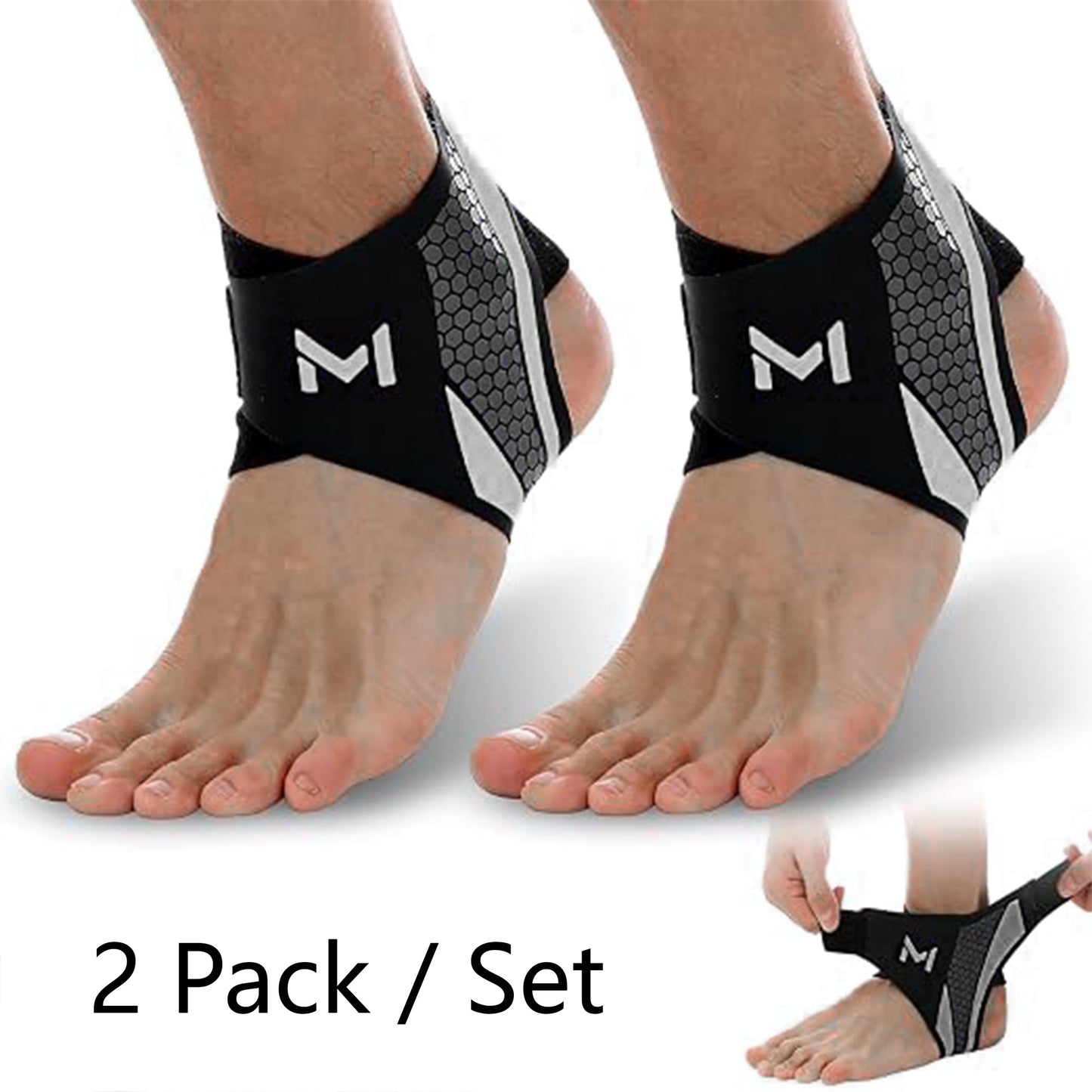 2 Pack/Set Ankle Braces - Adjustable Figure-Eight Stabilizers