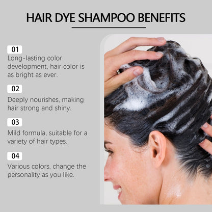 Hair Coloring Shampoo, Provides Instant And Long-Lasting Natural Hair Color