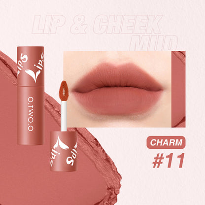 Lip & Cheek Mud Lipstick for Lips, Cheeks, Soft Mud Texture